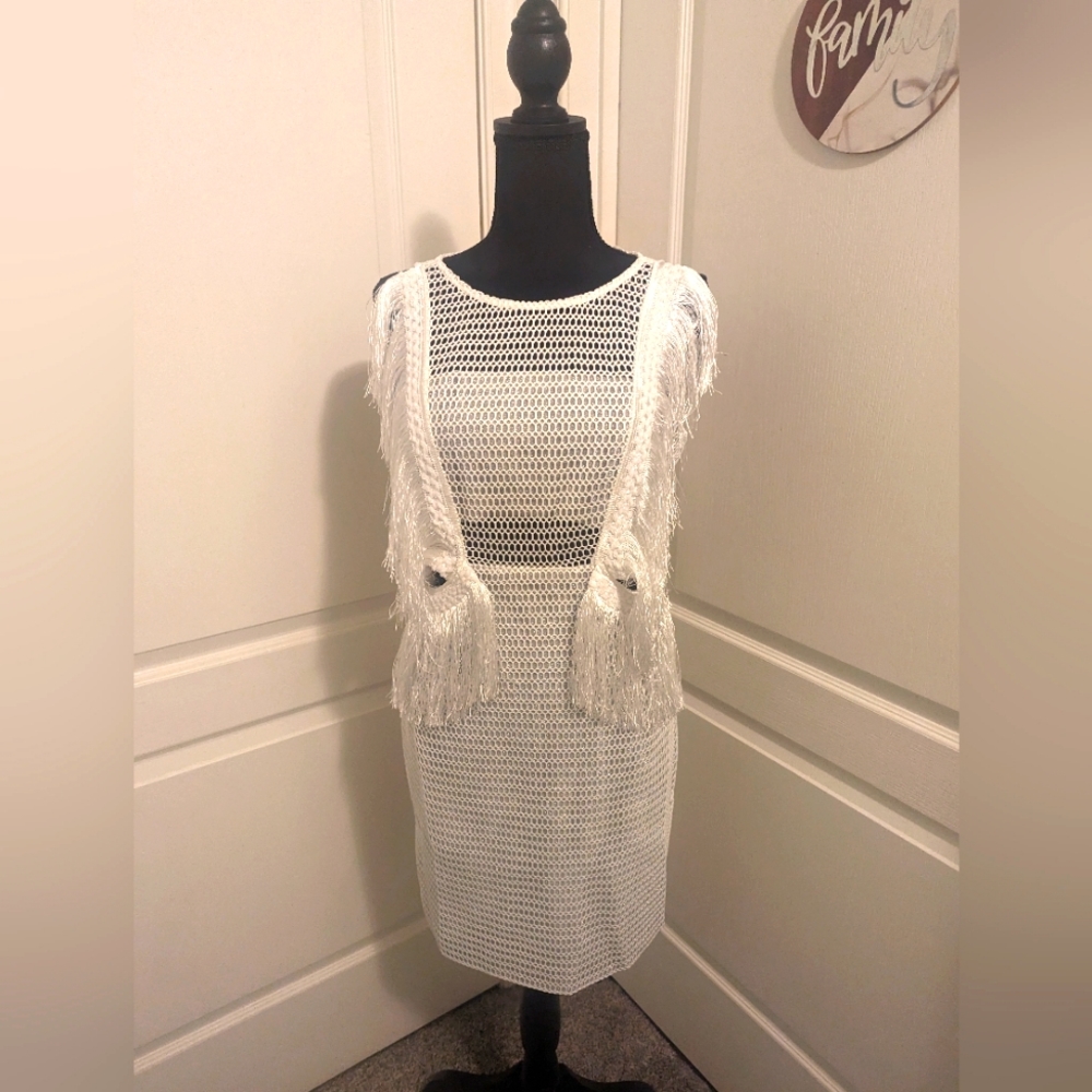 White fringed skirt
